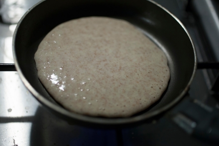 Preparazione Pancake integrali con zabaione all'aceto balsamico - Fase 4 Preparazione Pancake integrali con zabaione all'aceto balsamico - Fase 4