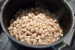 Preparazione Scampi con crema di fagioli cannellini e pinoli - Fase 2