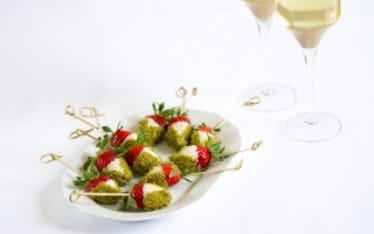 Fragole al cioccolato bianco e pistacchi