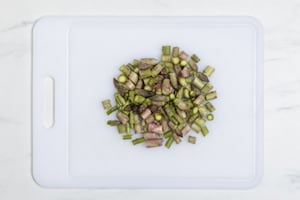 Preparazione Garganelli con asparagi e prosciutto crudo - Fase 2