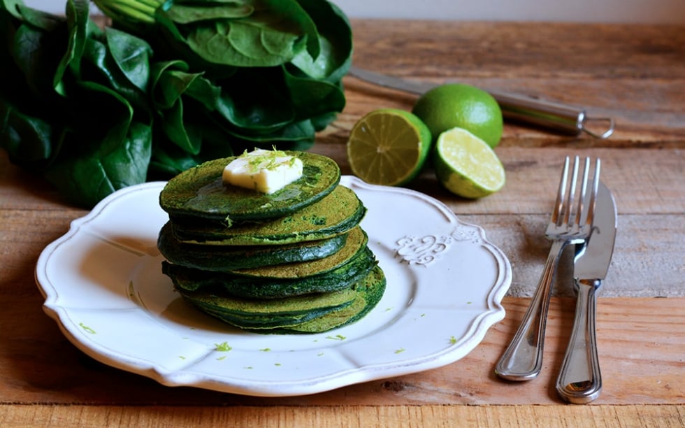 Pancake verdi al burro di lime ricetta