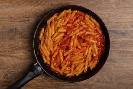 Preparazione Penne all'arrabbiata - Fase 3 Preparazione Penne all'arrabbiata - Fase 3