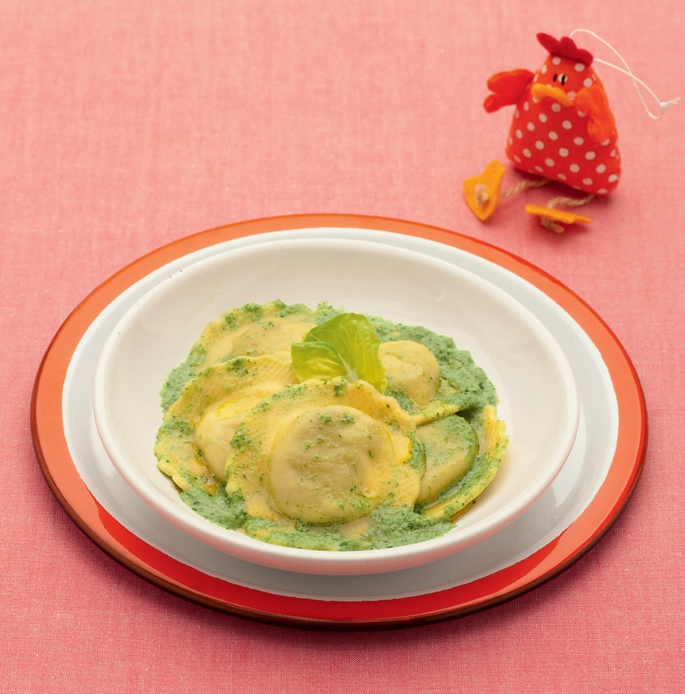 Ravioli di verdure con crema di lattuga ricetta