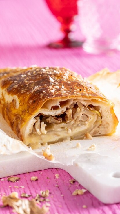 Strudel al gorgonzola, pere e noci