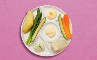 Verdurine al vapore con tris di maionese