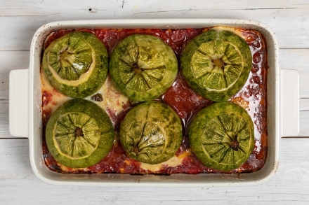 Preparazione Zucchine tonde ripiene di provola affumicata - Fase 5 Preparazione Zucchine tonde ripiene di provola affumicata - Fase 5