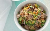 Fregula sarda con lupini e zucchine