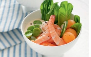 Cocktail di gamberi con melone e avocado