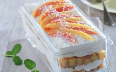 Tiramisù vegan al mango e papaia