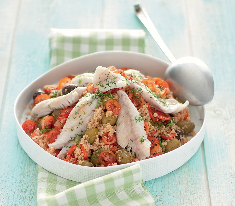 Insalata di cous cous con filetti di cernia ricetta