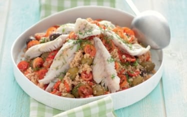 Insalata di cous cous con filetti di cernia