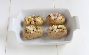 Preparazione Patate ripiene di prosciutto, formaggio e fagiolini - Fase 3