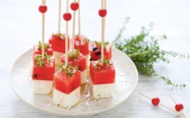 Spiedini di anguria e feta