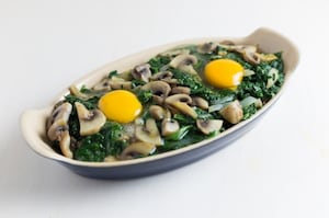 Preparazione ﻿Terrina di pane, uova, funghi e spinaci - Fase 3