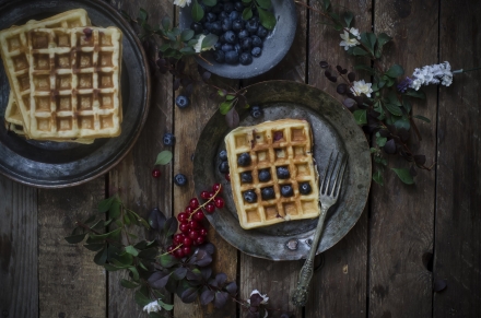 Preparazione Waffle alla ricotta e mirtilli - Fase 4 Preparazione Waffle alla ricotta e mirtilli - Fase 4