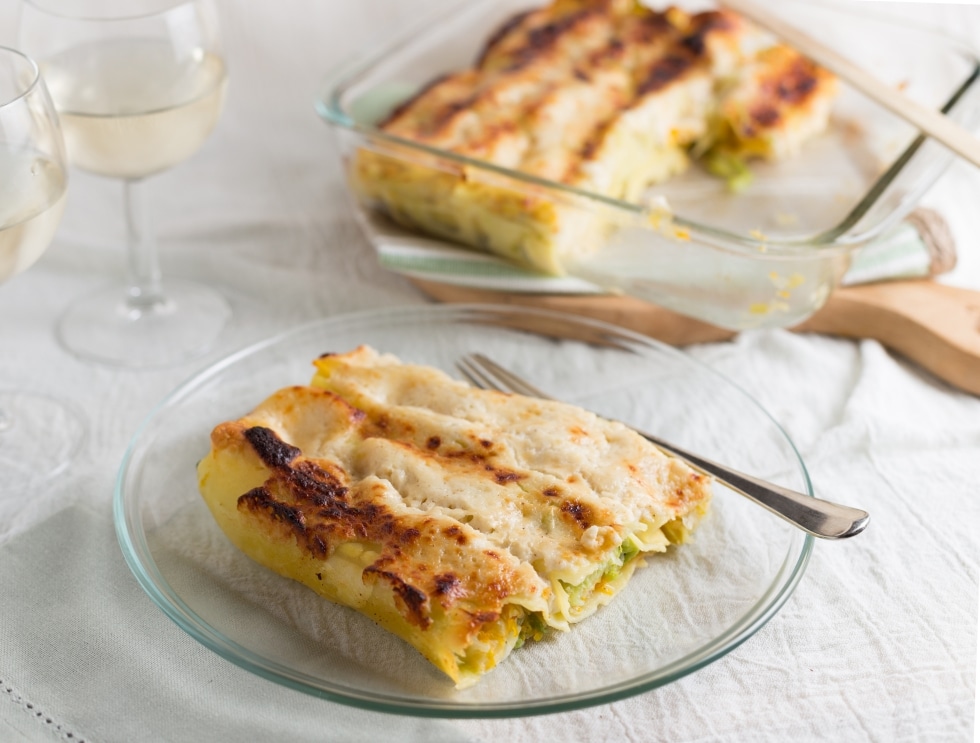 Cannelloni di verza e porri con salsa di zucca ricetta