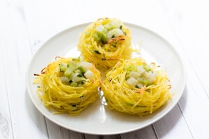 Preparazione Nidi di tagliolini con crema di gorgonzola e pere - Fase 3
