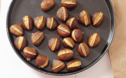 Preparazione Castagne al microonde - Fase 2 Preparazione Castagne al microonde - Fase 2