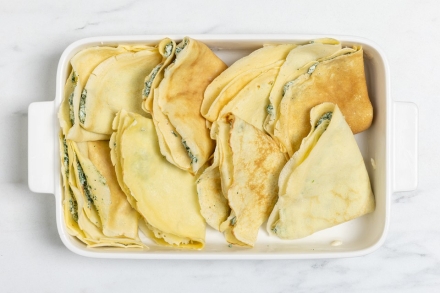 Preparazione Crepes ricotta e spinaci - Fase 4 Preparazione Crepes ricotta e spinaci - Fase 4
