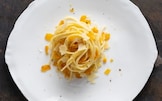 Spaghetti olio, limone, bottarga e ragusano