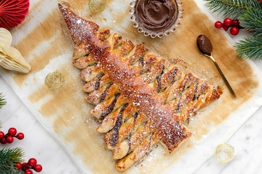 Albero di Natale di pasta sfoglia alla Nutella