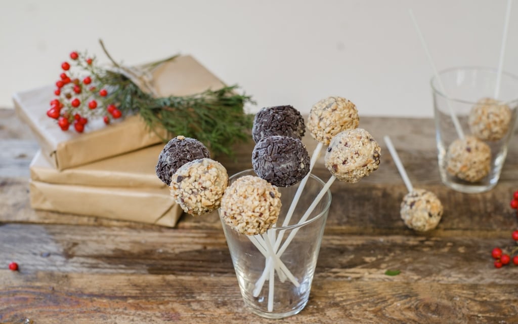 Cake Pop di panettone al cioccolato bianco