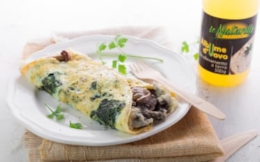 Omelette spinaci e funghi