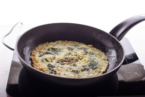 Preparazione Omelette spinaci e funghi - Fase 2