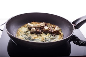 Preparazione Omelette spinaci e funghi - Fase 2