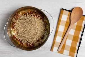 Preparazione Zuppa di lenticchie verdi, zenzero e curcuma  - Fase 1