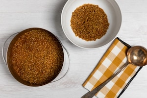 Preparazione Zuppa di lenticchie verdi, zenzero e curcuma  - Fase 2