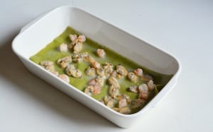 Preparazione Lasagne verdi con vongole, gamberi e bacon - Fase 3