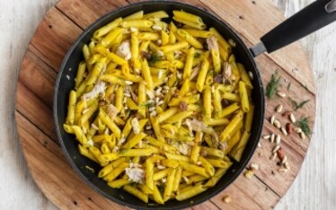 Penne al tonno, finocchietto e zafferano