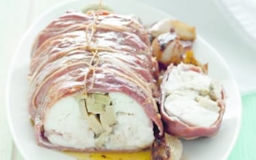 Pescatrice con carciofi e prosciutto