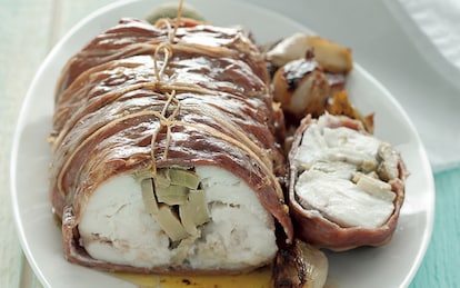 Pescatrice con carciofi e prosciutto