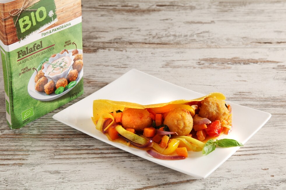 Tacos con falafel e verdure saltate  ricetta