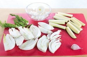 Preparazione Finocchi e zucchine brasati - Fase 1