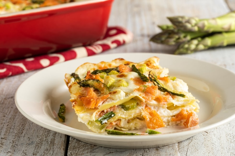 Lasagne asparagi e salmone ricetta