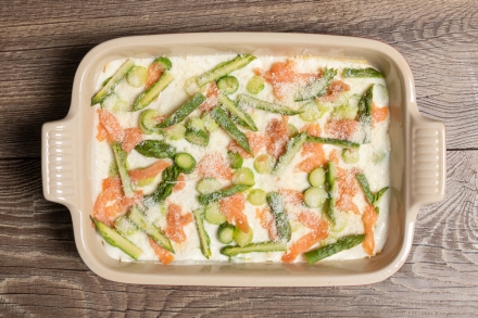 Preparazione Lasagne asparagi e salmone - Fase 2 Preparazione Lasagne asparagi e salmone - Fase 2