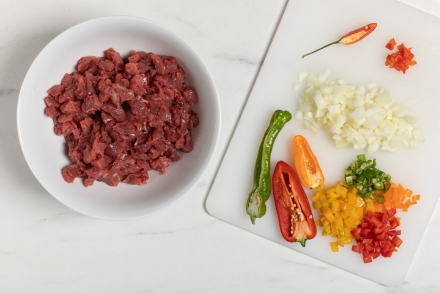 Preparazione Chili con carne - Fase 1 Preparazione Chili con carne - Fase 1