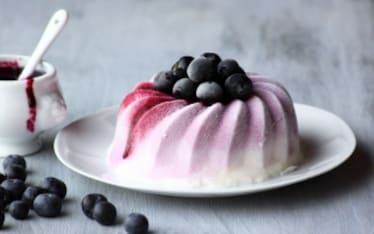 Frozen yogurt con mirtilli e pesche