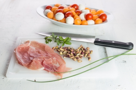 Preparazione Caprese con melone - Fase 1 Preparazione Caprese con melone - Fase 1