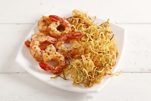 Preparazione Spaghetti di zucchine e patate con gamberi - Fase 3