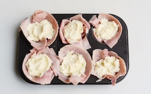 Preparazione Cestini di prosciutto e formaggio - Fase 2