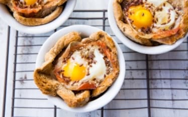 Cestini uova e pancetta