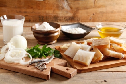 Preparazione Baccalà alla vicentina - Fase 1 Preparazione Baccalà alla vicentina - Fase 1