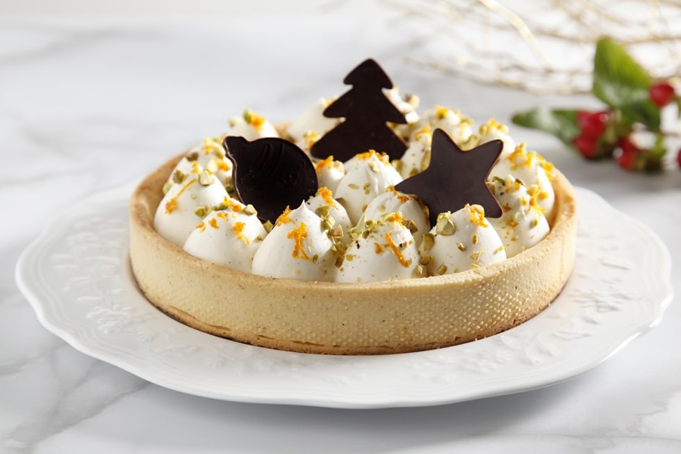 Crostata con namelaka al cioccolato bianco e vaniglia ricetta