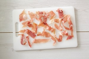 Preparazione Fusillotti con zucca, lenticchie e prosciutto croccante - Fase 1