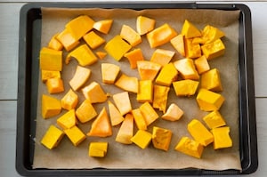 Preparazione Fusillotti con zucca, lenticchie e prosciutto croccante - Fase 2