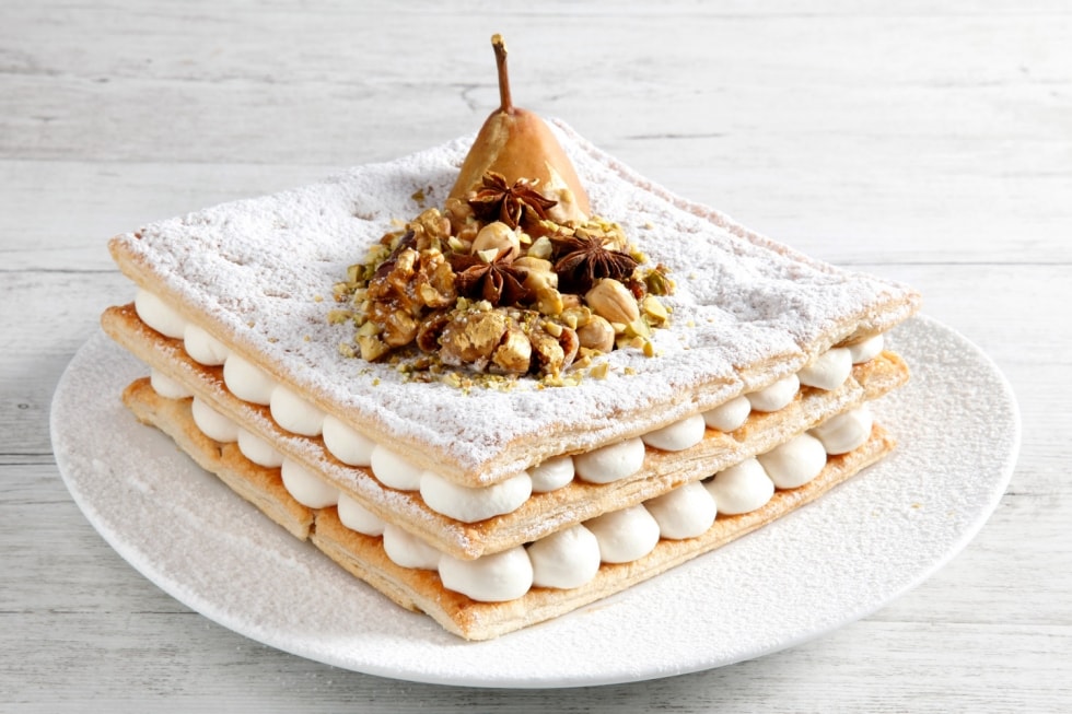 Millefoglie alla ricotta e pere  ricetta